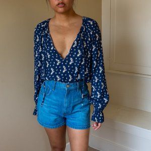 L'Academie Boho Blouse in Ditsy Floral